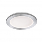 LED Bad Deckenleuchte, Chrom, Weiss, Switch-Dimmer, IP44, 17 cm Durchmesser, Duschbeleuchtung, Feuchtraumleuchte, Spabeleuchtung, Badezimmerlampe