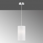 Pendelleuchte, Praxisleuchte, Weiß, Stoffschirm, Lichteffekt, 16 cm Ø, Esszimmerhängeleuchte, Küchenpendellampe, Flurbeleuchtung, Caféhängeleuchte, Restaurantbeleuchtung, Wartezimmerlampe, Flurlampe, Ganglicht, Innenraumbeleuchtung, Wohnraumbeleuchtung, IP20