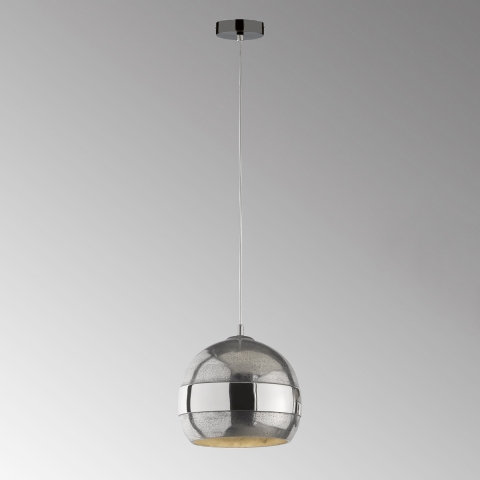 Restaurant Vintage Pendelleuchte, dekorativ, Kugelform, Nickel, 25 cm Durchmesser, Hotel Hängeleuchte, Tresenleuchte, Thekenleuchte, Praxisleuchte, Wartezimmer Pendelleuchte, Innenraumleuchte