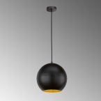 Suspension, forme sphérique, noir, or, 30 cm Ø, suspension de salle à manger, éclairage de café, suspension d'hôtel, lampe de salon, éclairage de couloir, suspension de cabinet médical, éclairage d'intérieur, éclairage de salon, IP20