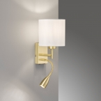 Wandleuchte, LED-Lesearm, flexibel, Stoffschirm, 28 cm x 16 cm, Hotel Wandleuchte, Bettleuchte, Nachttischleuchte, Leseleuchte, Innenraumbeleuchtung, Wohnraumbeleuchtung, IP20