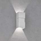LED Außen Wandleuchte, Silber, Up-and-Down Beleuchtung, rechteckig, IP54, 15 cm x 7 cm, Fassadenleuchte, Balkonwandleuchte, Terrassenleuchte, Verandabeleuchtung, Outdoorleuchte