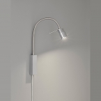 Lampe de lit LED pour chambre d'hôtel, lampe de lecture, rectangulaire, interrupteur à cordon, col flexible, hauteur 40 cm, lampe de chambre à coucher, applique murale, lampe de chevet, lampe de lit, éclairage intérieur, éclairage domestique, IP20