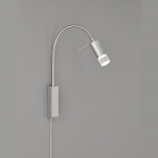 Lampe de lit LED, filigrane, col flexible, interrupteur à cordon, hauteur 40 cm, lampe de chevet, éclairage de lecture, lampe de chambre à coucher, spot mural, 1 spot de lecture