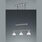 LED JoJo Pendelleuchte, Höhe verstellbar, 3 Spots, 160 cm Höhe, Esszimmerpendelleuchte, Küchenhängeleuchte, Caféleuchte, Tresenbeleuchtung, Praxislampe, Rezeptionslampe, Innenraumbeleuchtung, Wohnraumbeleuchtung, IP20