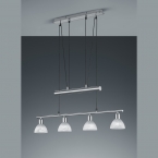 Esszimmerbeleuchtung Höhenverstell­bare LED-Pendelleuchte, 4 Strahler, 80 cm x 160 cm 
