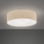 Plafonnier, Abat-jour en lin, Sable, Rond, 40 cm Ø, Plafonnier d'hôtel, Eclairage de couloir, Plafonnier d'hôtel, Lampe de café, Eclairage de salon, Lampe de chambre à coucher