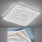 Plafonnier LED, télécommande, 4600 lumens, variateur, 50 cm x 50 cm, lampe d'hôtel, plafonnier de café, éclairage de couloir, éclairage de salle d'attente, plafonnier de cabinet médical, éclairage de salon, éclairage intérieur, plafonnier de salle à manger, éclairage de salon