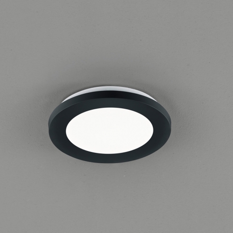 LED Deckenleuchte, Wand, Zeitlos, Weiss, Schwarz, Switch Dimmer, IP44, 17 cm Ø, Küchenbeleuchtung, Garagendeckenleuchte, WC Deckenleuchte, Toilettenbeleuchtung, Feuchtraumleuchte, Badezimmerdeckenlampe, Badleuchte, Duschdeckenlicht, Outdoorleuchte
