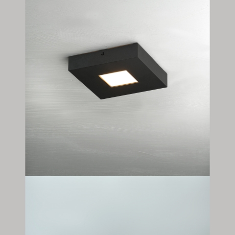 Smart Home BOPP Deckenlampe in Schwarz nachhaltig gefertigt mit 15 cm Breite