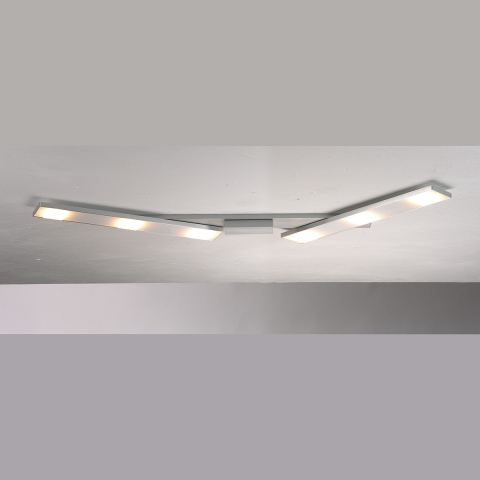 BOPP LED Deckenleuchte, 6 Strahler, 4680 Lumen, Praxisleuchte, Wartezimmerbeleuchtung, Längliches Design, Sehr schmal, Innenraumleuchte, IP20