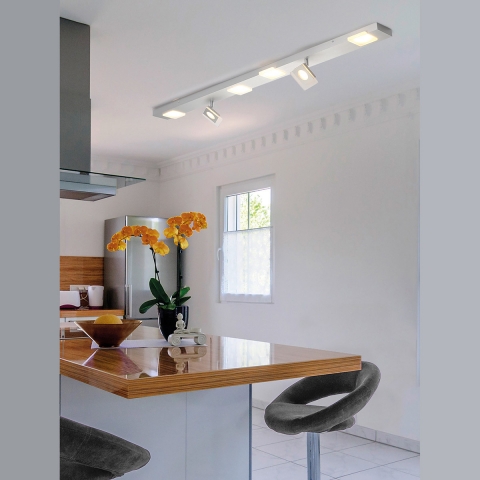 Smart Home LED-Deckenlampe von BOPP geradlinig mit 6 Strahlern und 115 cm Breite