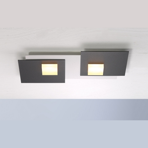 Smarte LED Deckenleuchte, Weiss, Anthrazit, 2 Dekorplatten, Bopp Leuchte, Flurbeleuchtung, Wohnzimmer Deckenleuchte, Schlafzimmer Deckenlicht, Innenraumleuchte, Wohnraumbeleuchtung