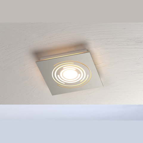 BOPP LED-Deckenleuchte nachhaltig gefertigt dimmbar in Aliminium eloxiert und 15 cm Länge