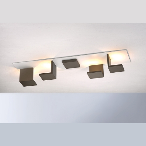 BOPP LED-Deckenlampe bronze und weiss mit Dim-to-Warm Technik und 80 cm Breite