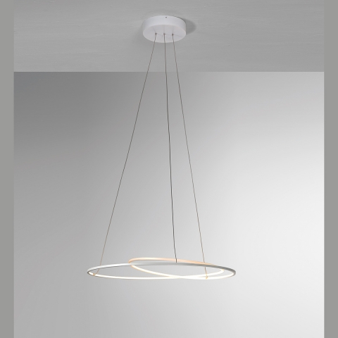 Smart Home BOPP LED-Pendellampe nachhaltig in Weiss mit 70 cm Durchmesser