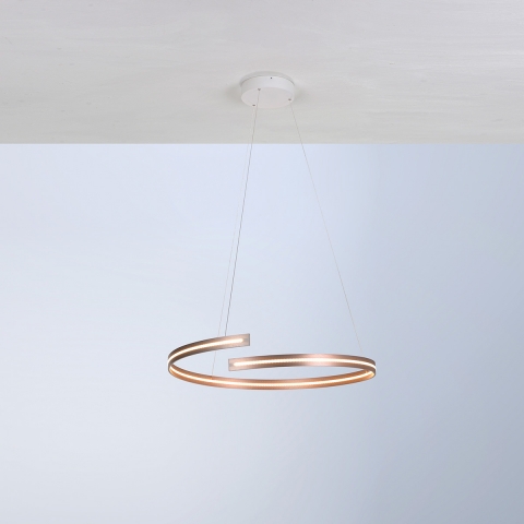 Smart Home LED-Pendellampe von BOPP in Rosegold mit 70 cm Durchmesser