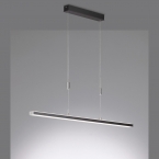 LED Pendelleuchte, Dimmer, Schwarz, Höhenverstellbar, 115 cm x 7 cm, Küchen Pendelleuchte, Esszimmer Hängeleuchte, Büroleuchte, Wartezimmerbeleuchtung, Praxis Hängeleuchte, Tresenleuchte, Thekenbeleuchtung, Rezeptionsleuchte