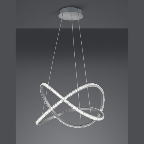 LED Pendelleuchte, RGBW-Farbwechsler, Fernbedienung, 50 cm Ø, Wartezimmerbeleuchtung, Esszimmer Pendelleuchte, Hotel Hängeleuchte, Tresenbeleuchtung, Praxisleuchte, Dekoleuchte, Innenraumbeleuchtung