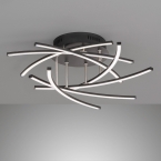 LED Deckenleuchte, Schwarz, Fernbedienung, Farbwechsler, Geschwungen, 55 cm Durchmesser, Schlafzimmer Deckenleuchte, Wohnzimmerleuchte, Hotel Deckenlampe, Restaurant Deckenleuchte, Wartezimmerleuchte, Praxis Deckenlampe, Innenraumbeleuchtung, Wohnraumbeleuchtung, IP20