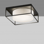 Plafonnier, Abat-jour en tissu, Anneau, Carré, Noir, Beige, 70 cm x 70 cm, Plafonnier d'hôtel, Plafonnier de restaurant, Éclairage de couloir, Plafonnier de café, Plafonnier de salle à manger, Éclairage intérieur, Éclairage domestique, IP20