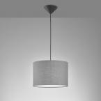 Suspension, Gris, Abat-jour en tissu, Classique, Noir, 30 cm de diamètre, Éclairage de la salle à manger, Éclairage de l'hôtel, Éclairage de la chambre à coucher, Décoration design, Suspension de restaurant