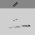 LED Pendelleuchte, Farbwechsler, Höhenverstellbar, Dimmer, Rauchfarben, 125 cm x 22 cm, Bürobeleuchtung, Officeleuchte, Praxisleuchte, Tresenleuchte, Thekenleuchte Rezeptionsleuchte, Innenraumbeleuchtung, Wohnraumbeleuchtung, IP20