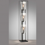 Stehleuchte, Glasschirme, Rauchfarbig, Schalter, 130 cm Höhe, Hotelstehleuchte, Restaurantstehlampe, Cafébeleuchtung, Praxisbeleuchtung, Dekolampe, Wohnzimmerstehleuchte, Innenraumbeleuchtung, Wohnraumbeleuchtung, IP20