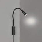 LED Bettleuchte, Wandleuchte, Schwarz, Gestensensor, Flexarm, 61 cm Höhe, Hotelzimmerbeleuchtung, Leseleuchte, Nachttischleuchte, Schlafzimmerwandleuchte, Hotelwandleuchte, Innenraumbeleuchtung, Wohnraumbeleuchtung, IP20