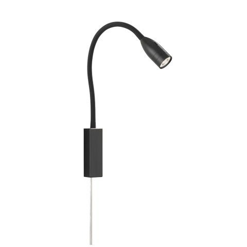 Lampe applique murale LED flexible pour chevet – Prise de courant – Interrupteur tactile dimmable – Luminosité 280Lm 4000K – Montage mural - 240Lm
