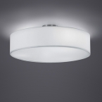 Deckenleuchte, Rund, Stoffschirm, Weiss, Abdeckung, 50 cm Ø, Praxisdeckenleuchte, Wartezimmerdeckenlicht, Cafébeleuchtung, Gastrodeckenbeleuchtung, Restaurantdeckenlampe, Wohnraumbeleuchtung, Schlafzimmerlampe, Flurlicht, Treppenhausbeleuchtung, Innenraumbeleuchtung, Wohnraumbeleuchtung, IP20