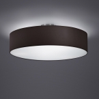 Plafonnier, Rond, Abat-jour en tissu, Noir, Design hôtel, 50 cm Ø, Plafonnier de chambre, Plafonnier de salon, Éclairage hôtelier, Éclairage intérieur, Éclairage domestique, IP20