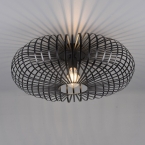 Deckenleuchte, Geflecht-Design, Lichteffekte, Schwarz, 50 cm Ø, Hotelbeleuchtung, Restaurant Deckenlicht, Schlafzimmerbeleuchtung, Flurlicht