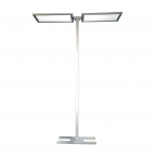 Lampadaire de bureau, double tête, 16100 lumens, 4000 kelvins, argent, 197 cm de hauteur SDF-015-PIR+0-10V-argent