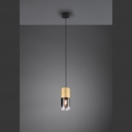Pendelleuchte, Höhe anpassen, Glasschirm, Rauchfarbig, 10 cm Durchmesser, Hotelzimmerbeleuchtung, Cafébeleuchtung, Tresenleuchte, Esszimmerlampe, Küchenbeleuchtung, Praxisbeleuchtung, Atriumleuchte, Innenraumbeleuchtung, Wohnraumbeleuchtung, IP20