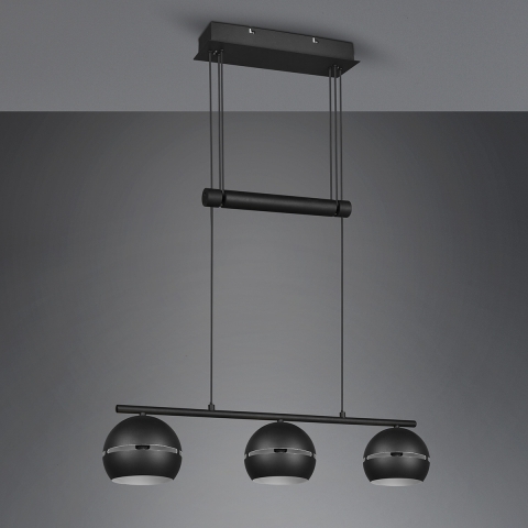 LED Pendelleuchte Schwarz - 100 Cm Lang, Dimmbar Mit Fernbedienung, Höhenverstellbar Bis 120 Cm