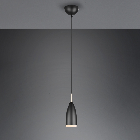Esszimmerbeleuchtung Pendelleuchte, Schwarz, Minimalistisch, Kegel, Höhe anpassbar, 10 cm Durchmesser
