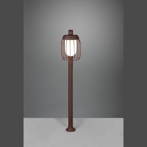 Lampadaire d'extérieur, couleur rouille, luminaire d'extérieur, ovale, rond, aluminium, vintage, compatible LED, compatible variateur. Consulter maintenant.