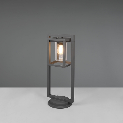 Éclairage d'entrée Lampadaire extérieur, anthracite, capteur de crépuscule, lanterne, IP44, 60 cm de hauteur, lampe de jardin, éclairage de chemin, lampe d'extérieur