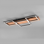 LED Deckenleuchte, Switch Dimmer, Holz, Quadrate, 65 cm x 34 cm, Restaurantbeleuchtung, Cafébeleuchtung, Hotel Deckenleuchte, Wartezimmerdeckenleuchte, Praxisdeckenleuchte, Innenraumbeleuchtung, Wohnraumbeleuchtung, IP20