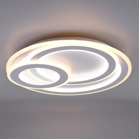 LED Deckenleuchte, Farbwechsler, Dimmer, Fernbedienung, Nachtlicht, 51 cm Ø, Hotelzimmerbeleuchtung, Cafébeleuchtung, Flurbeleuchtung, Hoteldeckenlampe, Restaurantlampe, Praxisdeckenleuchte, Wartezimmerdeckenleuchte, Innenraumbeleuchtung, Wohnraumbeleuchtung, IP20