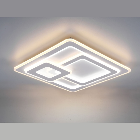 Hotelbeleuchtung LED Deckenleuchte, Farbwechsler, Fernbedienung, Dimmer, Quadrat, 51 cm x 51 cm, Flurbeleuchtung, Restaurant Deckenleuchte, Wartezimmerlicht, Praxislampe, Wohnzimmerbeleuchtung, Schlafzimmer Deckenlicht