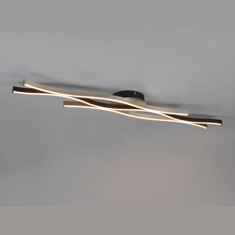 LED Deckenleuchte, Wellendesign, Dip Switch, Dimmer, Aluminium, 107 cm x 18 cm, Esszimmerbeleuchtung, Wartezimmerdeckenleuchte, Praxisdeckenleuchte, Hoteldeckenlampe, Cafébeleuchtung, Restaurantdeckenlampe, Innenraumbeleuchtung, Wohnraumbeleuchtung, IP20