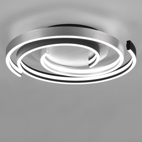 LED Deckenleuchte, Dip Switch, Dimmer, Aluminium, 50 cm Durchmesser, Praxisbeleuchtung, Wartezimmerdeckenleuchte, Hoteldeckenlampe, Esszimmerdeckenlicht, Wohnzimmerdeckenlampe, Innenraumbeleuchtung, Wohnraumbeleuchtung, IP20