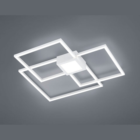 LED Deckenleuchte, Weiss, Switch Dimmer, 4000 Kelvin, 65 cm x 65 cm, Flurbeleuchtung, Praxis Deckenlampe, Wartezimmerleuchte, Cafébeleuchtung, Dielenlampe, Hotel Deckenlampe, Esszimmerlampe, Innenraumbeleuchtung, Wohnraumbeleuchtung, IP20