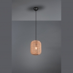 Pendelleuchte, Korb, Sisal, Lichteffekt, Braun, Höhe anpassbar, 25 cm Durchmesser, Hotelzimmerbeleuchtung, Landhausbeleuchtung, Flurbeleuchtung, Ferienhausbeleuchtung, Wintergarten Pendelleuchte, Caféhängeleuchte, Restaurantpendelleuchte, Innenraumbeleuchtung, Wohnraumbeleuchtung, IP20
