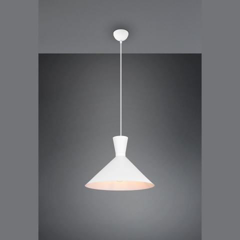 Esszimmerbeleuchtung Pendelleuchte, Weiss, Kegelform, Höhen anpassbar, 35 cm Durchmesser