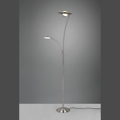 Lampadaire LED, bras de lecture, changement de température de couleur, variateur d'intensité sensorielle, fonction mémoire, commutation séparée, 36 watts, 4050 lumens, lampe d'hôtel, éclairage de lecture, lampadaire de salon, lampadaire de chambre à coucher, éclairage intérieur, éclairage domestique, IP20