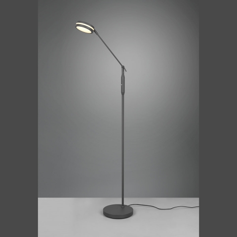 LED Stehleuchte, Sensordimmer, Farbwechsler, Memoryfunktion, Anthrazit, 133 cm Höhe, Wohnzimmerbeleuchtung, Leseleuchte, Wohnzimmerleuchte, Praxisstehleuchte, Wartezimmerlampe, Officeleuchte, Bürostehleuchte, Innenraumbeleuchtung, Wohnraumbeleuchtung, IP20
