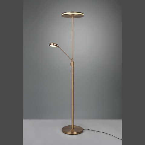 Éclairage de bureau, lampadaire LED, changement de couleur, bras de lecture, variateur, fonction mémoire, laiton, 181 cm de hauteur, éclairage de bureau, éclairage de lecture, lampadaire de conférence, éclairage intérieur, éclairage de salle d'attente, éclairage de cabinet, éclairage résidentiel, IP20